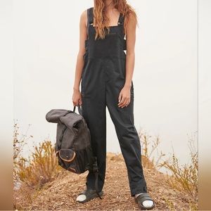 FP Movement Free People Black Wade On Onesie Overalls. Size M.